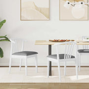Sedia da pranzo 2 pcs Bianco e Grigio Legno di gomma massiccio 42020397