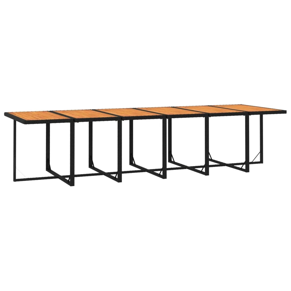 Set da Pranzo per Giardino 17 pz con Cuscini in Polyrattan Nero 3095628
