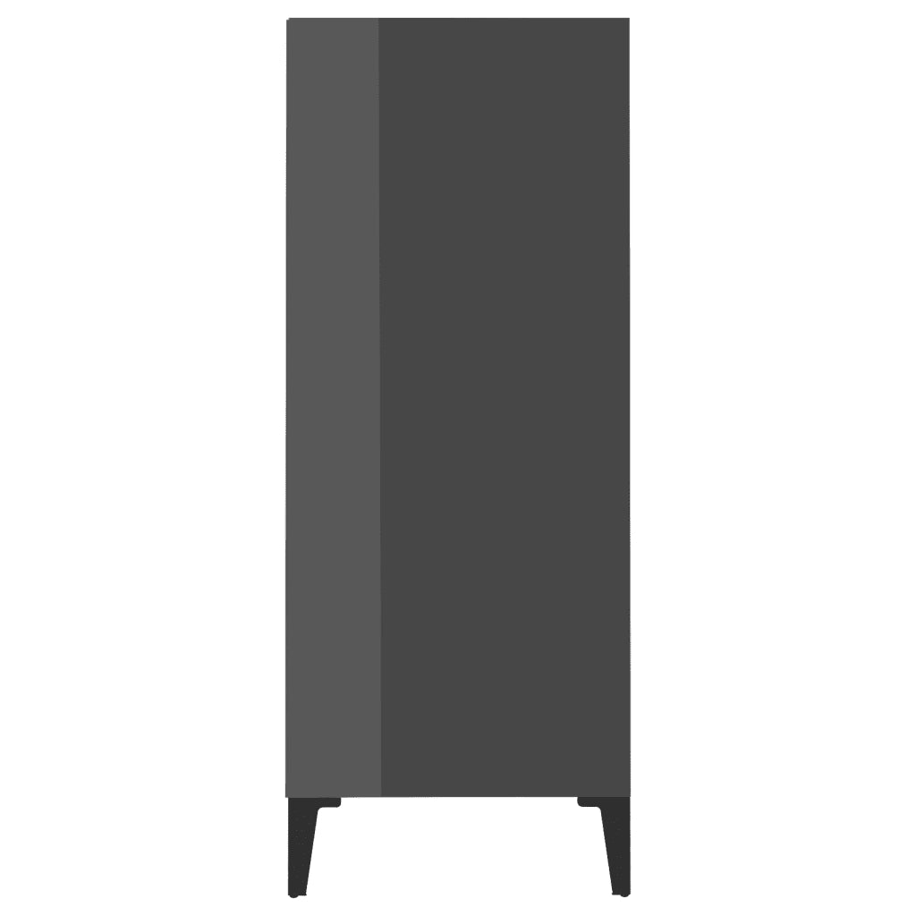 Credenza Grigio Lucido 57x35x90 cm in Legno Multistrato 806138