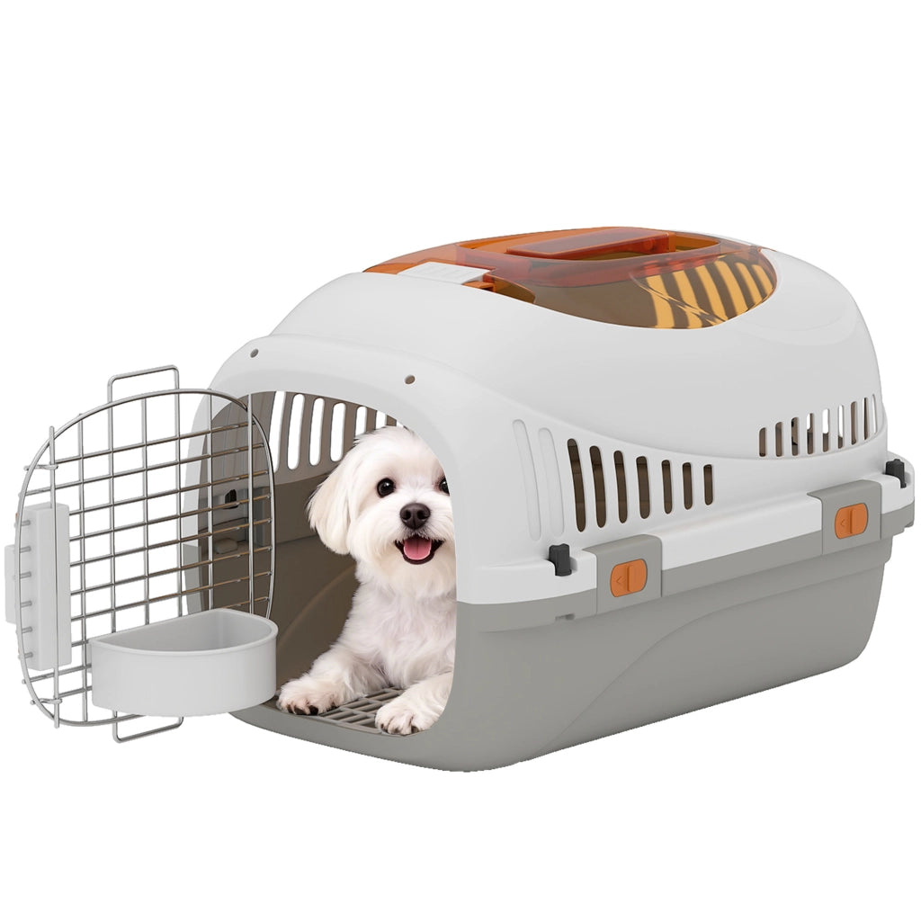 Trasportino per gatti e cani ¨C zephmum ¨C 49x32x31 cm grigio crema