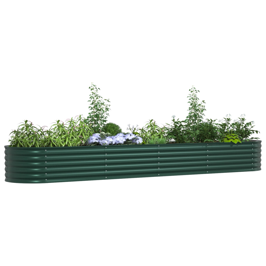 Letto da Giardino Rialzato Verde 400x80x44 cm in Acciaio Galvanizzato