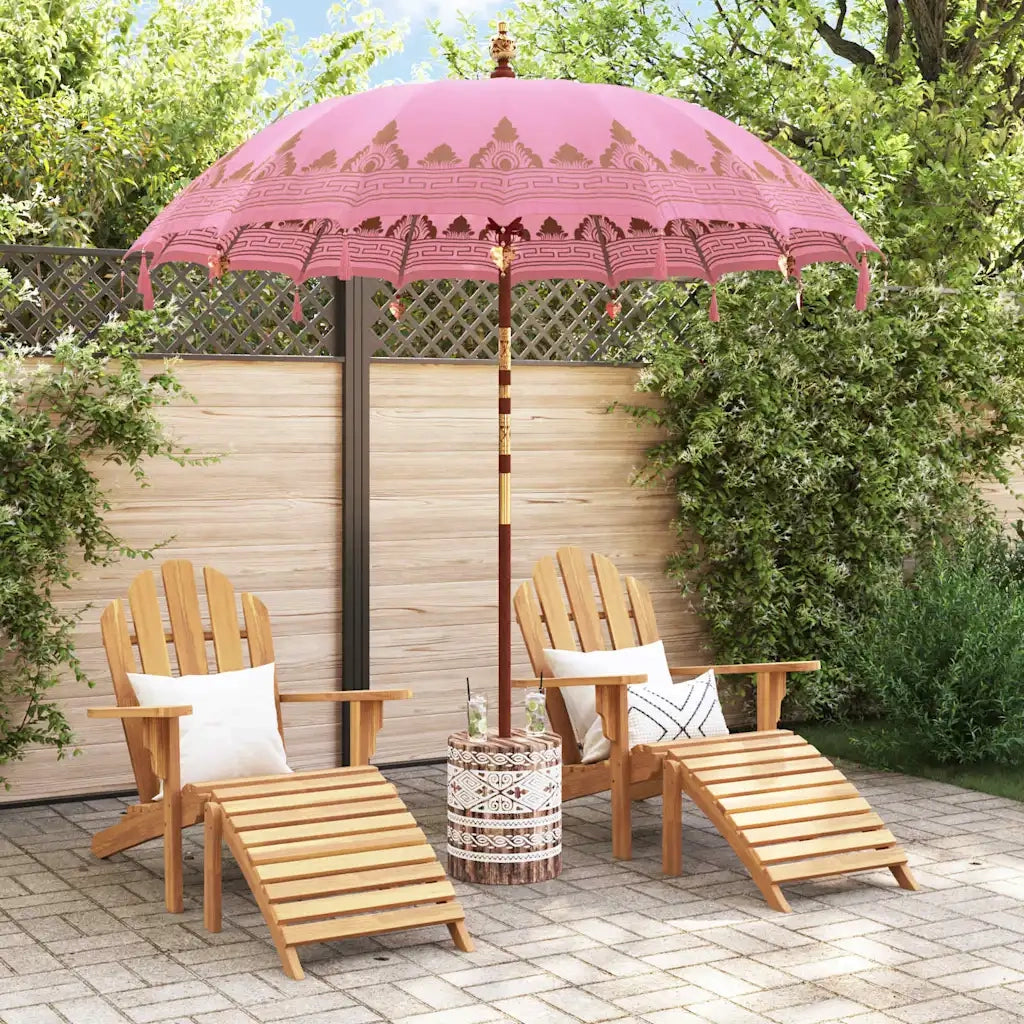 Ombrello balinese con base Rosa 215 x 215 x 260 cm