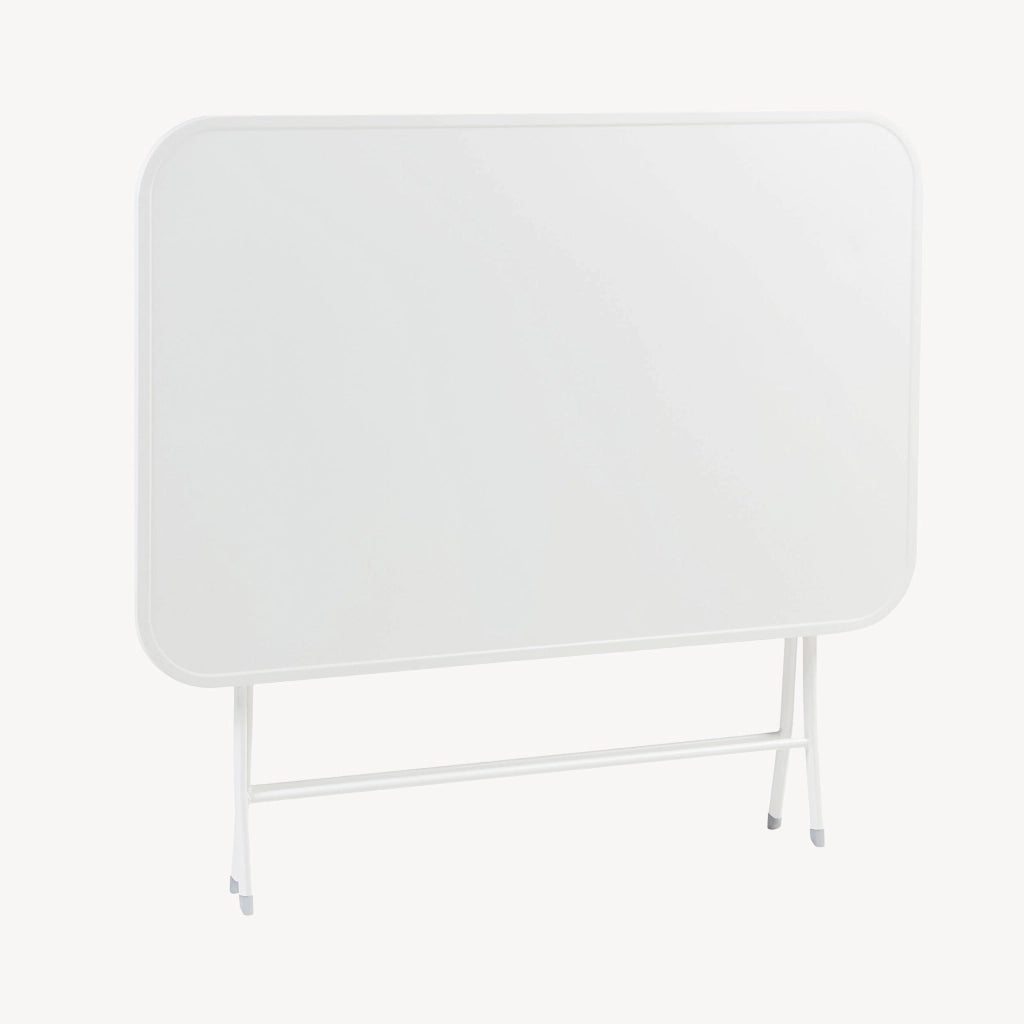 Tavolo Pieghevole Sande con Piano Rettangolare - Bianco [en.casa]