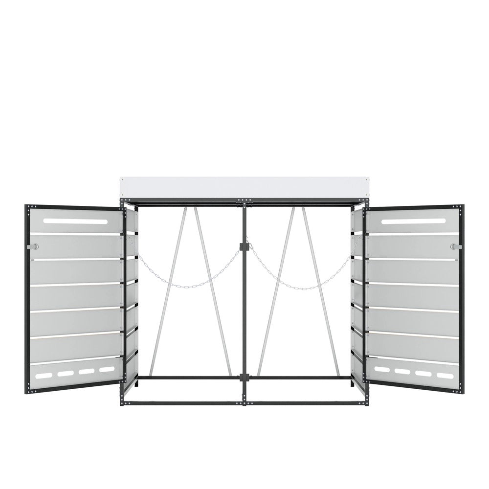 Box Portarifiuti con Fioriera ¨C Xylo ¨C Legno, Metallo, con Serratura