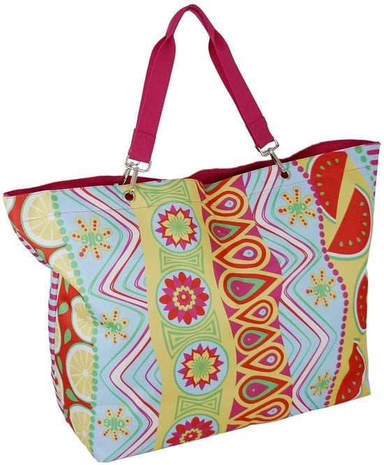 Borsa da Spiaggia XXL per Famiglia - 62 x 22 x 42 cm - con Cerniera - Colorata