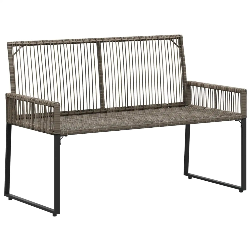 Panchina da esterno 4 pcs Grigio e Grigio Scuro polyrattan 42025161
