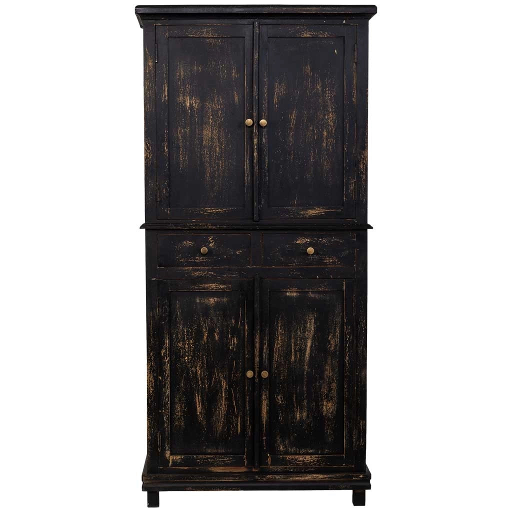 Armadio in legno nero fatto a mano 85x40x180h cm
