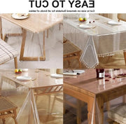 Tela da tavolo trasparente - tela da tavolo di alta qualità facile da pulire e lavabile 180 x 140 cm