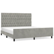 Letto matrimoniale | Letto per adulti | Giroletto con Testiera Grigio Chiaro 180x200 cm in Velluto