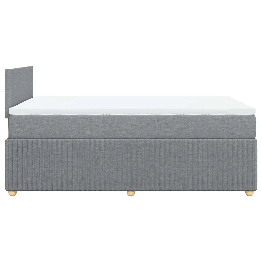 Giroletto a Molle con Materasso Grigio Chiaro 120x190cm Tessuto