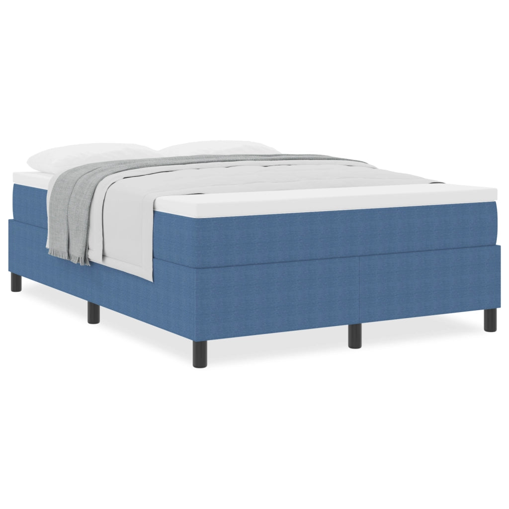 Letto a Box Spring con Materasso Blu 140x200 cm Tessuto in Corduroy