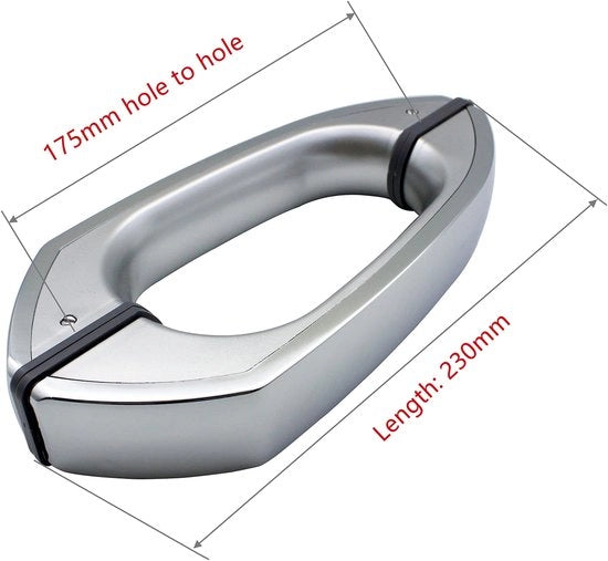 Maniglia per doccia in ABS - 175mm da porta a porta - Finestra di apertura in vetro - Rifinitura cromata - Adatto per vetri da 4 a 12mm di spessore - Maniglia per porta