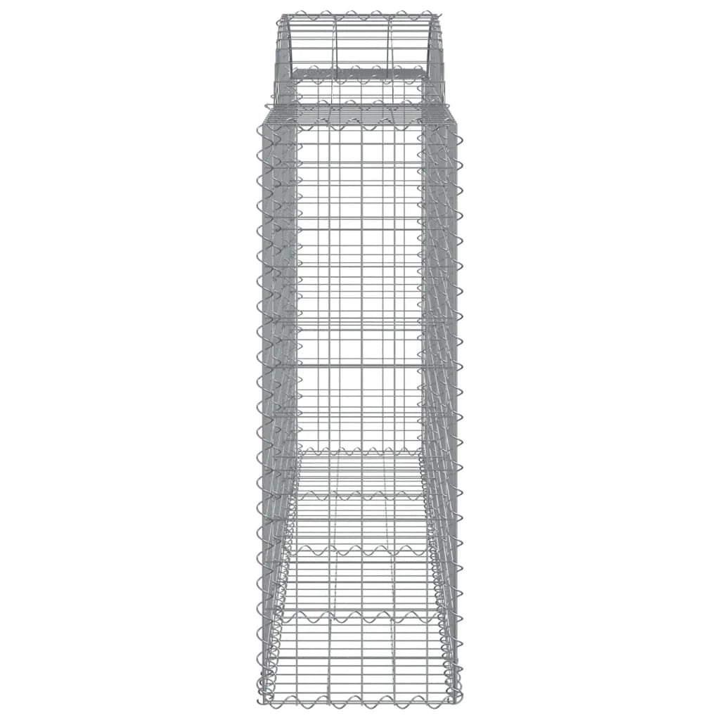 Set di 2 gabbioni ad arco per recinzione gabbia o muro di contenimento 200 x 50 x 120/140 cm ferro zincato argento 02_0041347