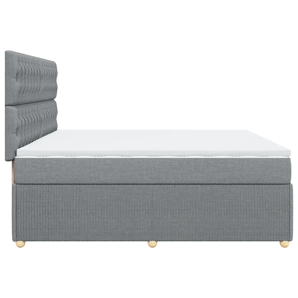Giroletto a Molle con Materasso Grigio Chiaro 200x200cm Tessuto