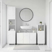 Set mobili da bagno 3 pz Bianco Legno ingegnerizzato 3433055