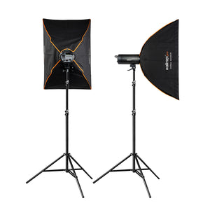 Set Double Campaigner 600 - 2 flash fotografici da studio, luce LED da 600 W per foto e video, con 2 softbox 2 stativi luci e accessori