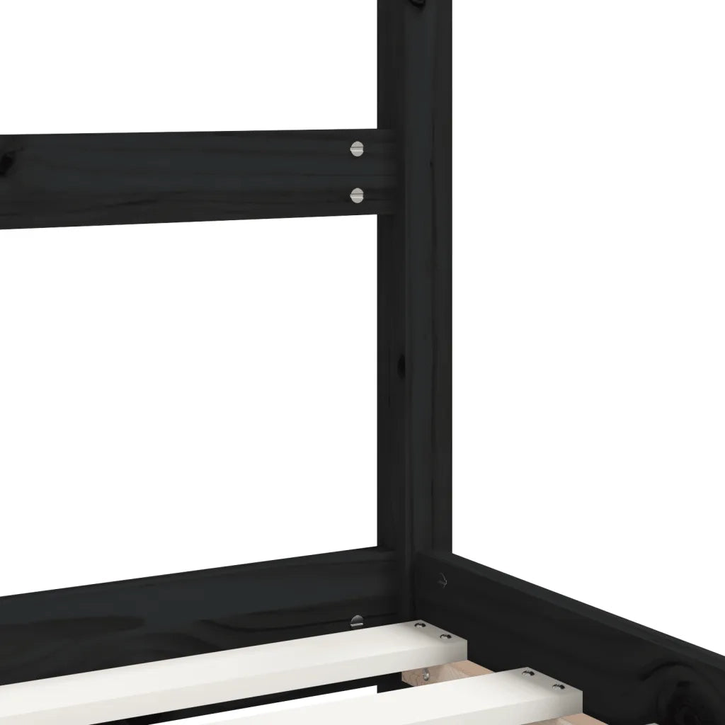 Giroletto per Bambini Nero 2x(90x190) cm Legno Massello di Pino 3200600