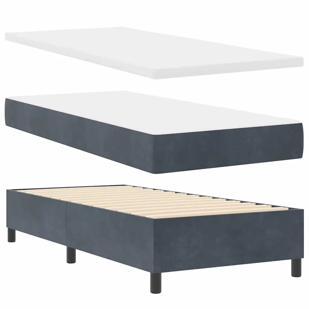 Letto a molle con strisce LED Grigio scuro 100 x 200 cm Velluto 3343857