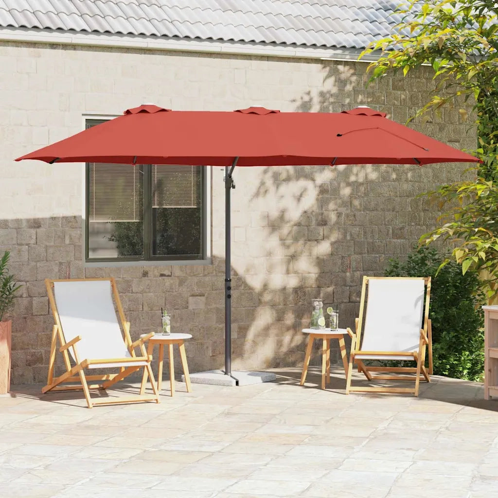 vidaXL Ombrellone a braccio da giardino Terracotta 372 x 198 x 243 cm
