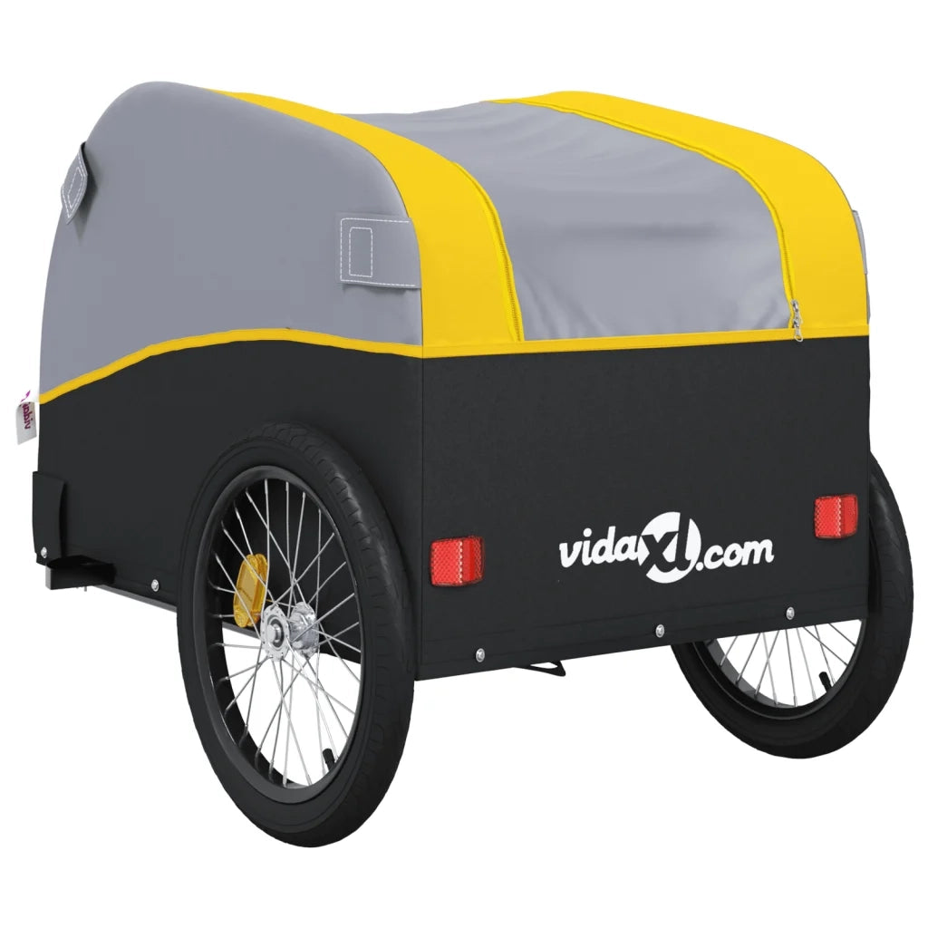 Rimorchio da Bici Nero e Giallo 30 kg in Ferro CFW9125492