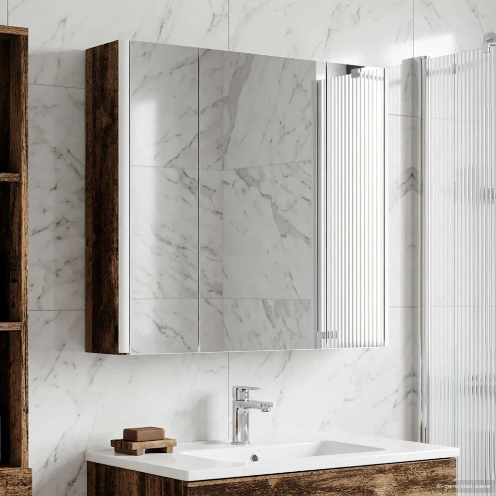 Mobiletto per specchio da bagno Legno vecchio