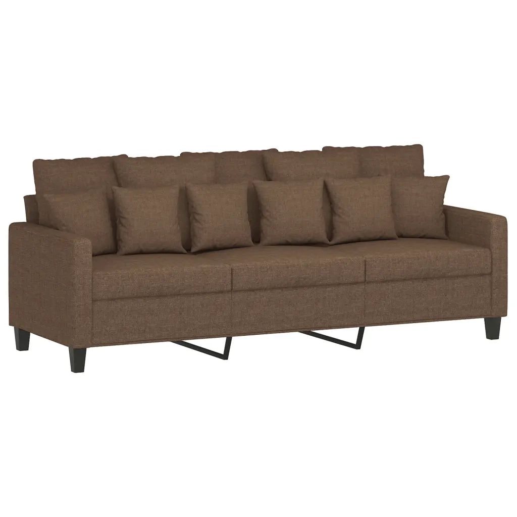 Set di Divani 3 pz con Cuscini Marrone in Tessuto 3201675