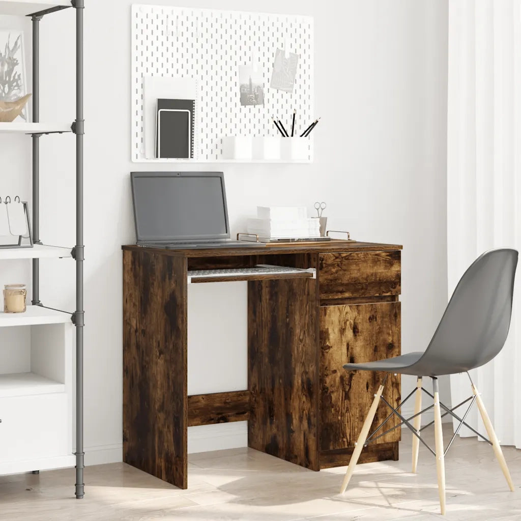 vidaXL Scrivania Rovere Fumo 86x49x76 cm in Legno Multistrato