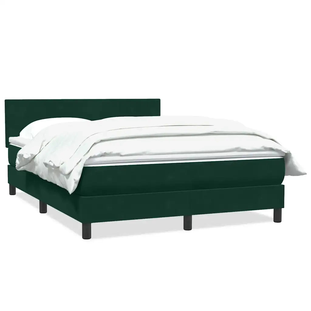 Giroletto a Molle con Materasso Verde Scuro 160x220 cm Velluto