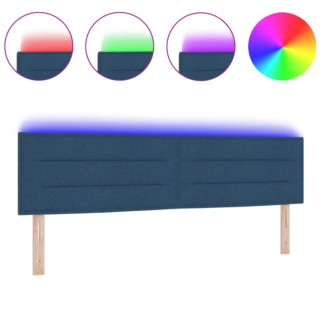 Testiera LED Design Linee Blu 90 cm Tessuto