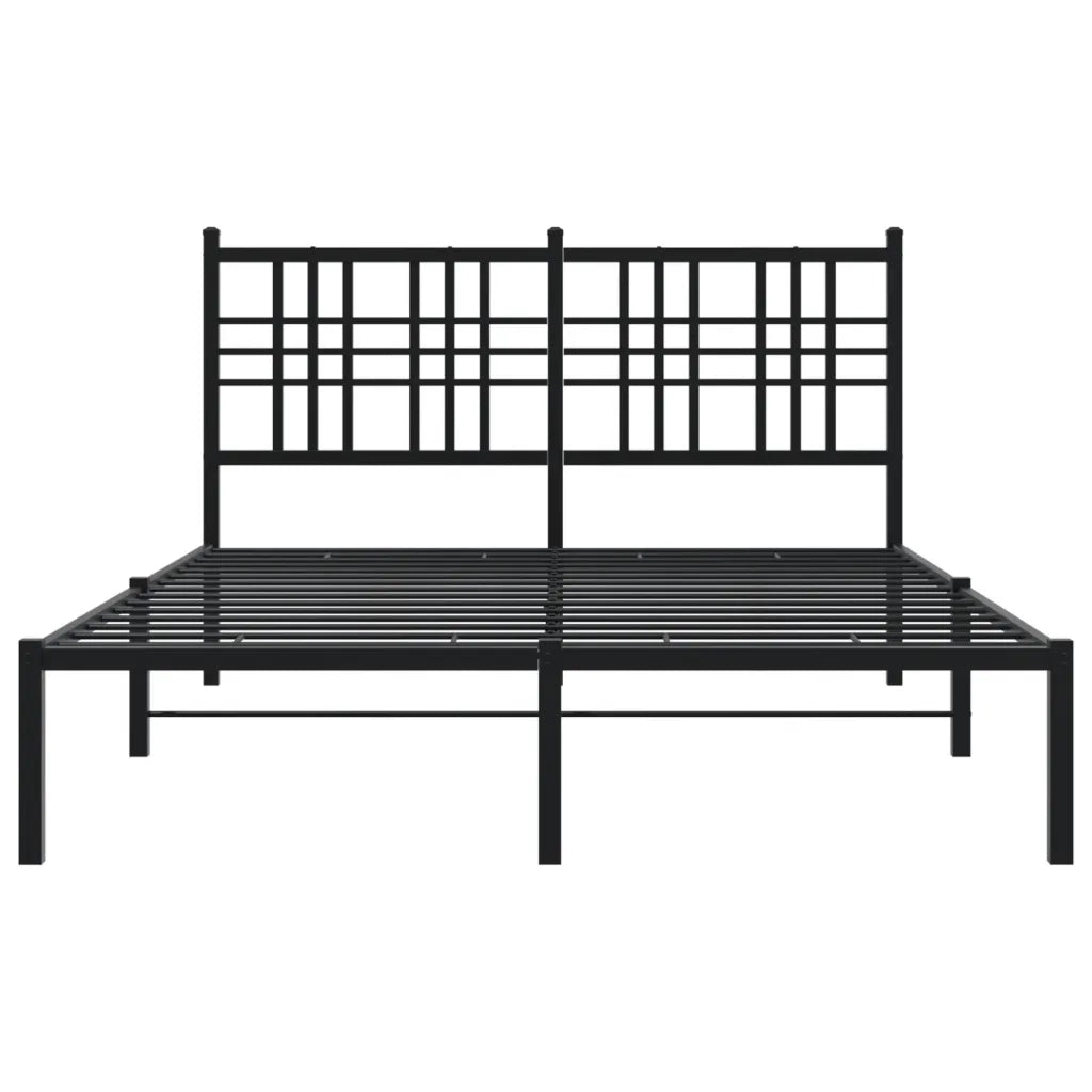 Giroletto con Testiera in Metallo Nero 135x190 cm