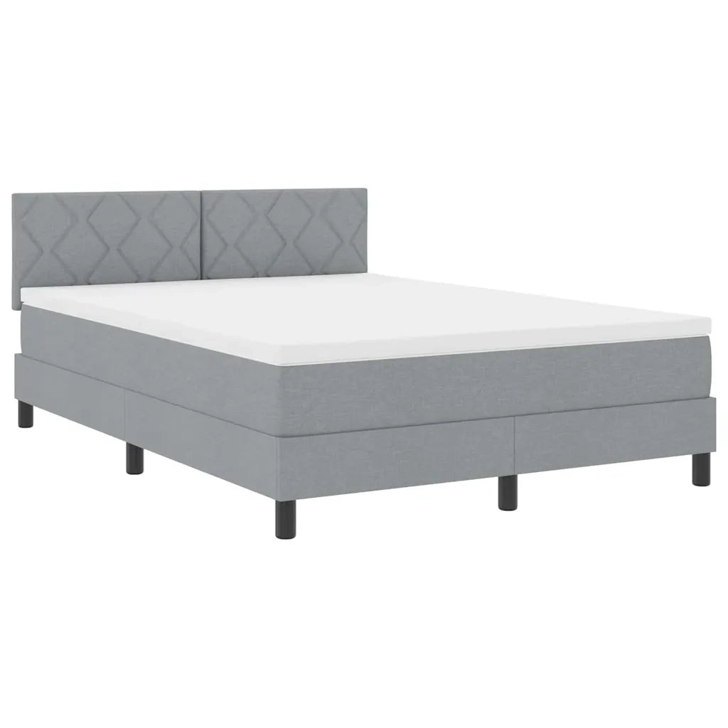 Letto a molle con materasso Grigio chiaro 140 x 190 cm Tessuto 3338762