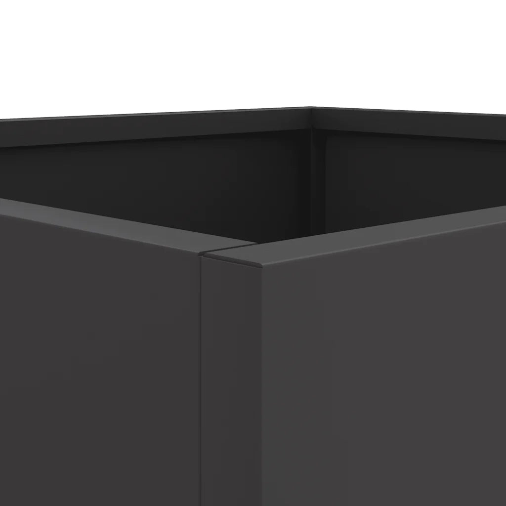 Fioriera-Vaso da Esterno-Contenitore per Piante Nera 42x40x39 cm in Acciaio