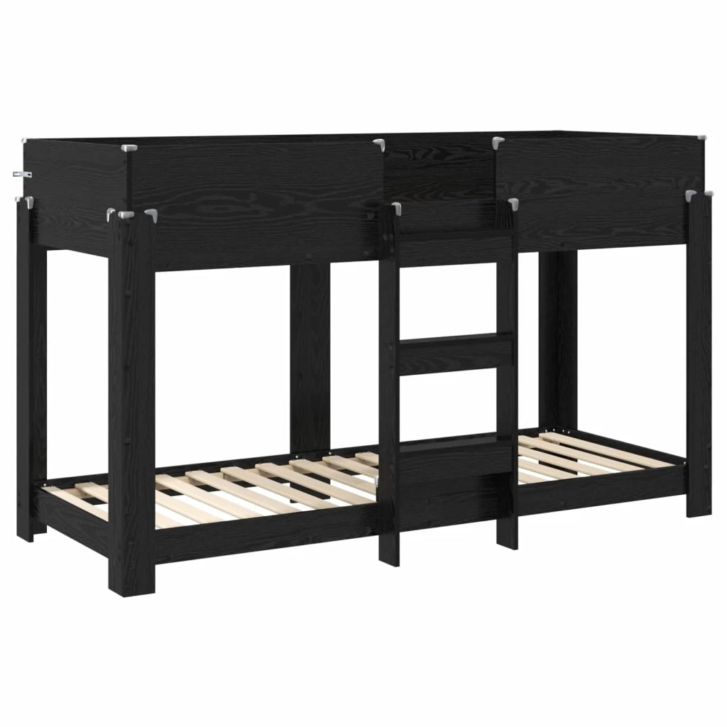 Letto a Castello per Bambini | Letto Infantile | Lettino Rovere Nero 75 x 190 cm