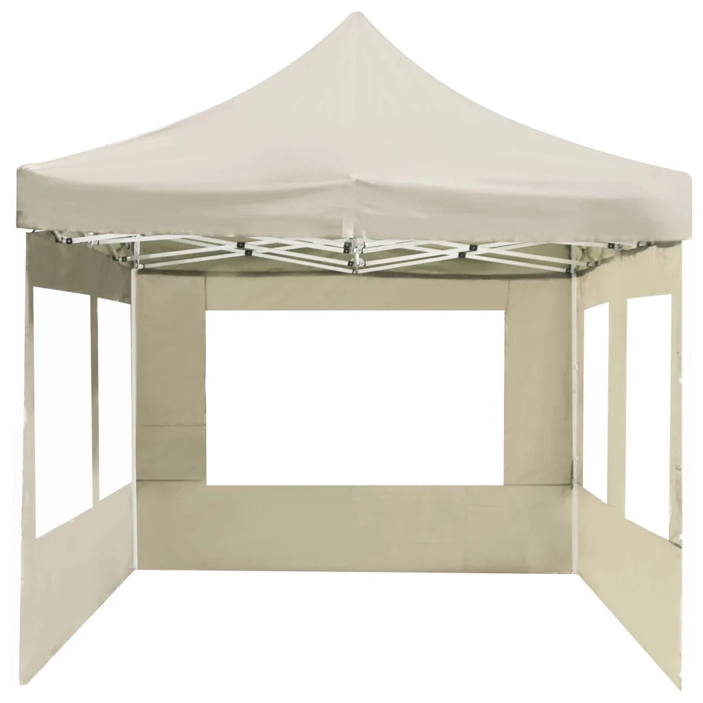 Gazebo Professionale Pieghevole Alluminio con Pareti 6x3m Crema 45506