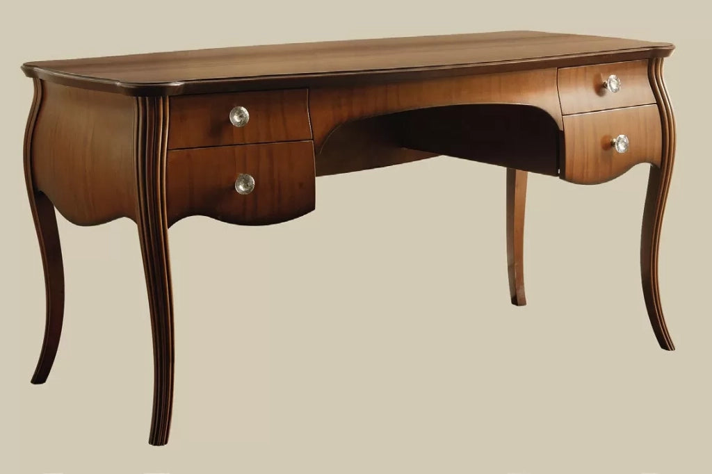 Scrivania classica legno 4 cassetti grezza l.160 p.80 h.80 (020) - Mobili 2G