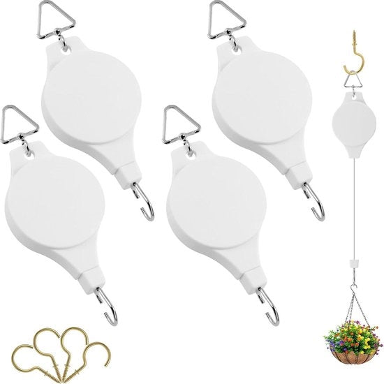 Hanger per piante 4 pezzi regolabile catena a sospensione bianca - lampada per crescita delle piante luce per uccelli alimentatore