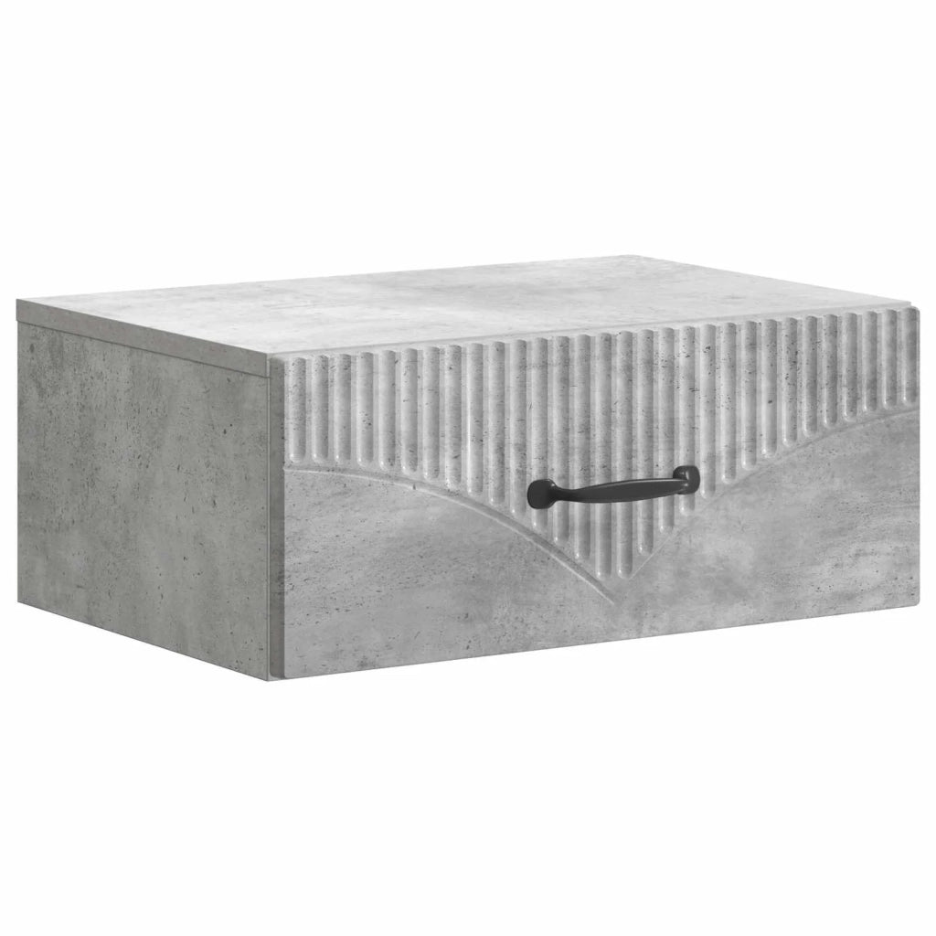 Mobiletto da notte a muro Grigio Cemento 49 x 34,5 x 20 cm 898961
