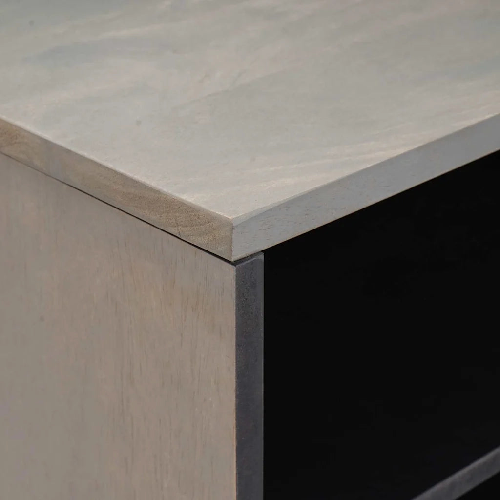 Mobile TV-Credenza TV-Console TV Grigio 80 x 33 x 46 cm Legno di mango massello 298957