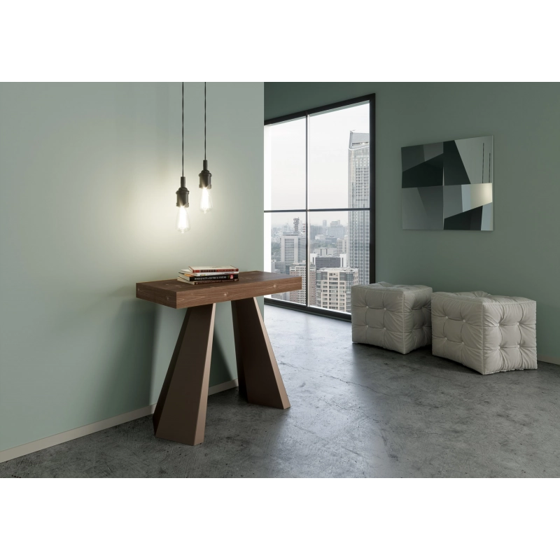 Consolle allungabile 90x40/290 cm Diamante telaio Orso - Abete Tinto