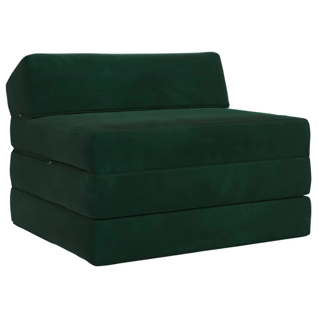 Divano Letto Pieghevole Verde Scuro 200 x 70 x 10 cm Velluto 900026