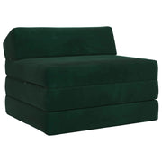 Divano Letto Pieghevole Verde Scuro 200 x 70 x 10 cm Velluto 900026