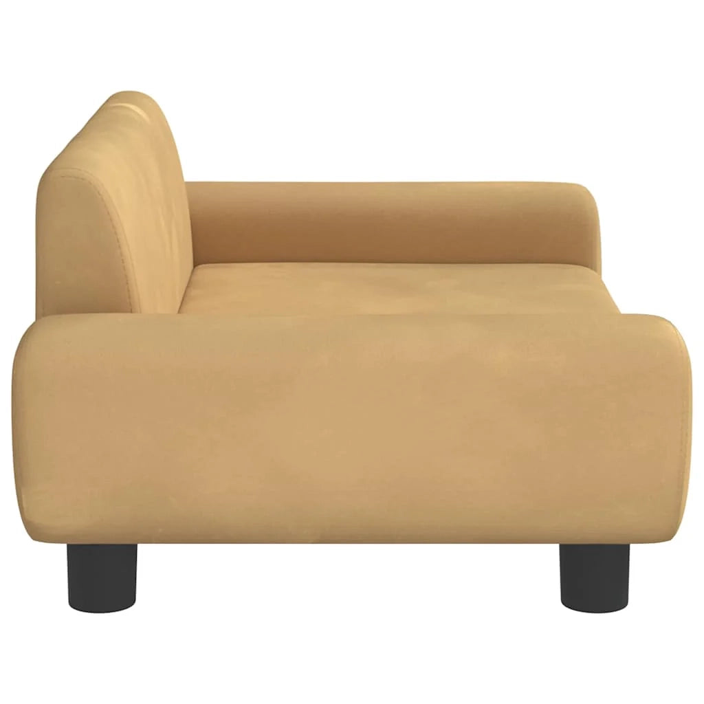 Cuccia per cani con cesto divano confortevole 70 x 45 x 33 cm velluto marrone 02_0042876
