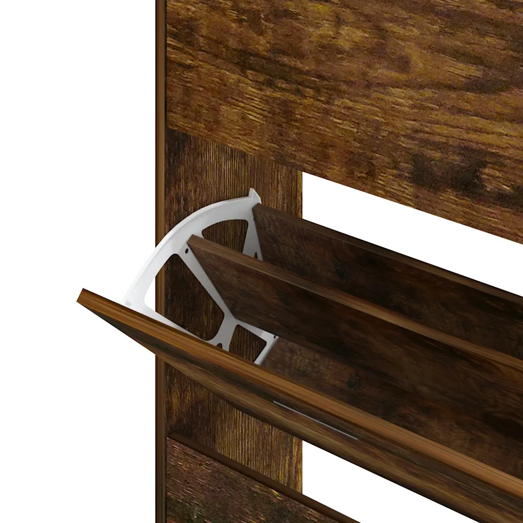 Scarpiera | Mobile per scarpe Rovere Fumo 63x24x147 cm in Legno Multistrato