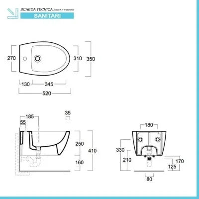 Sanitari sospesi Rimless Simas LFT Spazio con copriwater soft close incluso