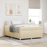 Struttura del letto con materasso Crema 160 x 200 cm Tessuto 3399368