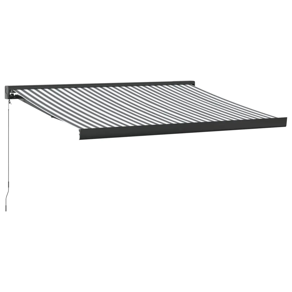 Tenda Retrattile Antracite e Bianca 3,5x2,5m Tessuto/Alluminio 3216129