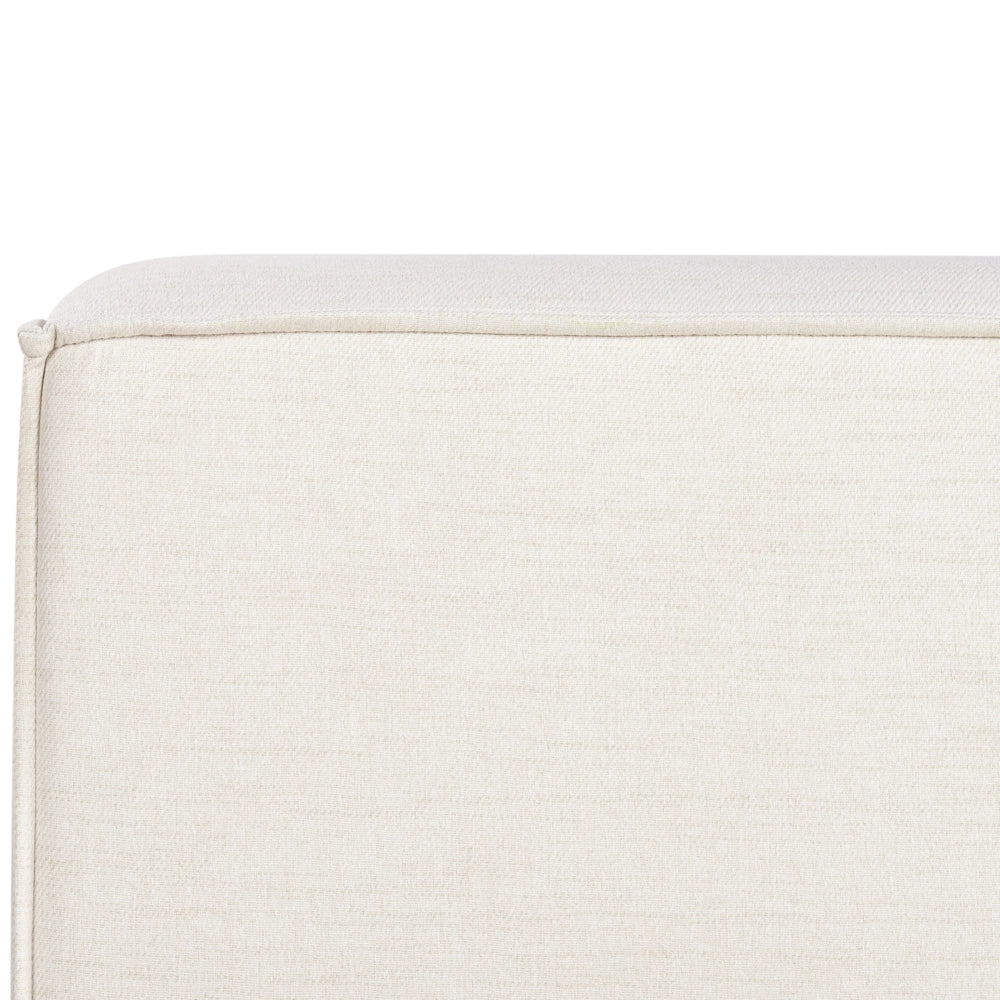 Letto matrimoniale in tessuto bianco sporco con struttura a doghe 180 x 200 cm stile classico camera da letto