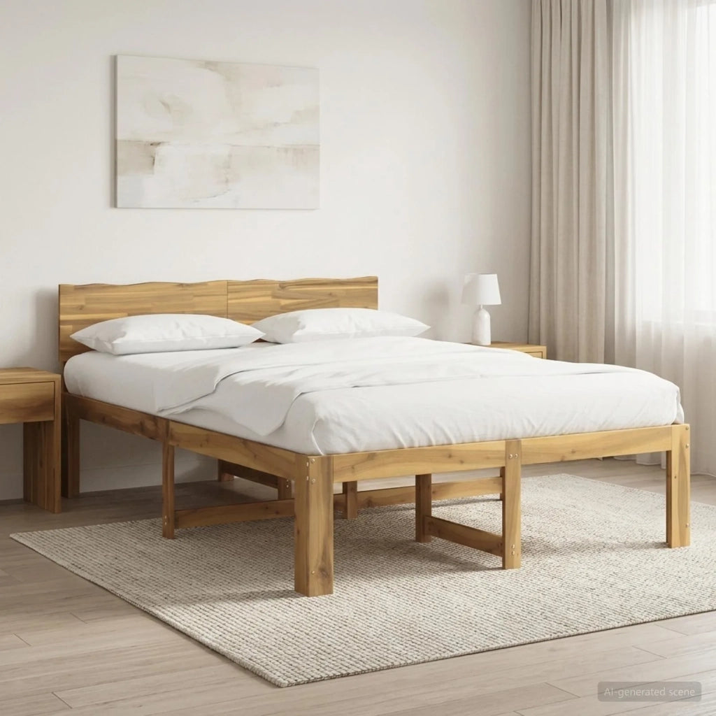 Letto matrimoniale con testiera ROSTOCK Bianco 135 x 190 cm 903448