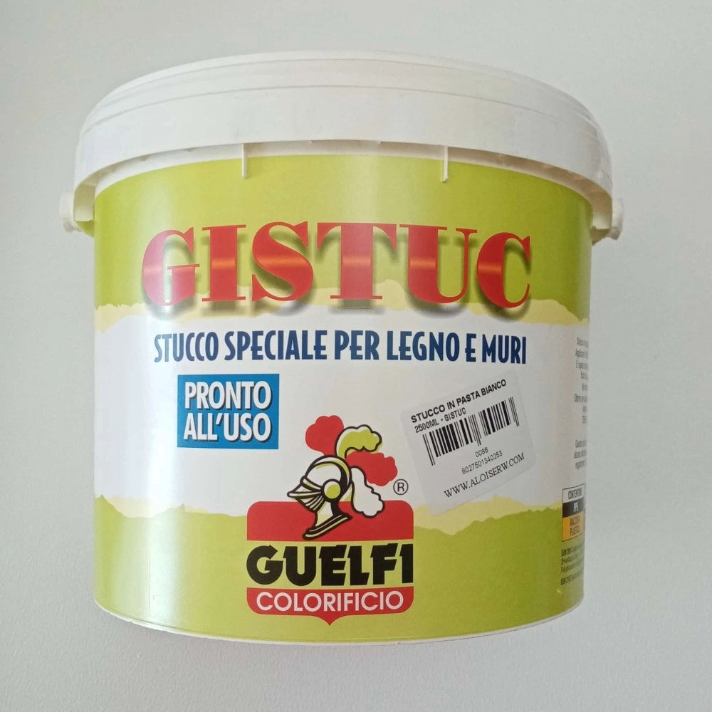 Gistuc 2,5lt stucco in pasta bianco per legno e muri - per interni
