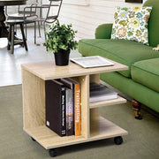 Mobiletto Tavolino Multiuso Design Moderno 4Ripiani 50x35H42cm Salvaspazio Beige